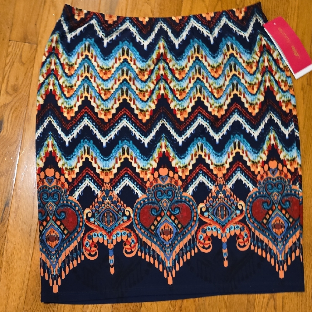 Sunny Leigh Multicolor Zigzag Pencil Skirt